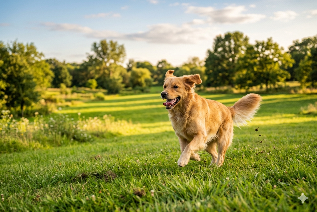 Sofía Ramírez con su perro Max — Golden Retriever